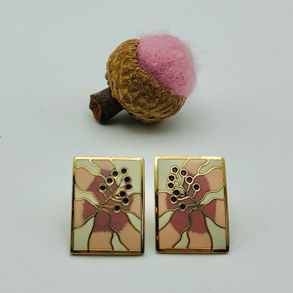 Laurel Burch Vintage Floral Stud Earrings